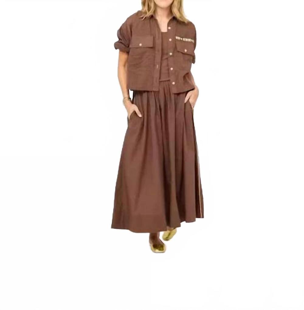 NEW KERRI ROSENTHAL tia love brigade shirt in caramel earth